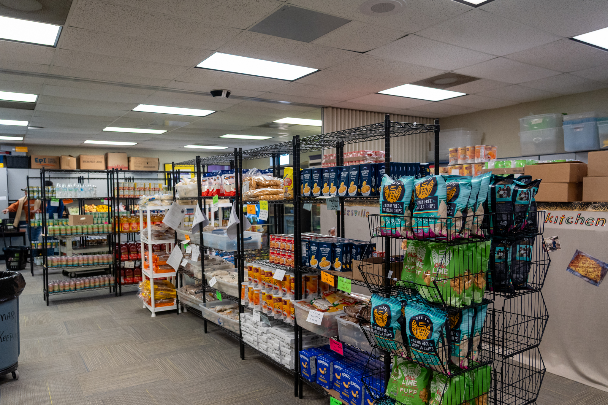 market shelves at Gatesville ISD's Stinger Stash a CTFB Feeding Futures School Pantry Program