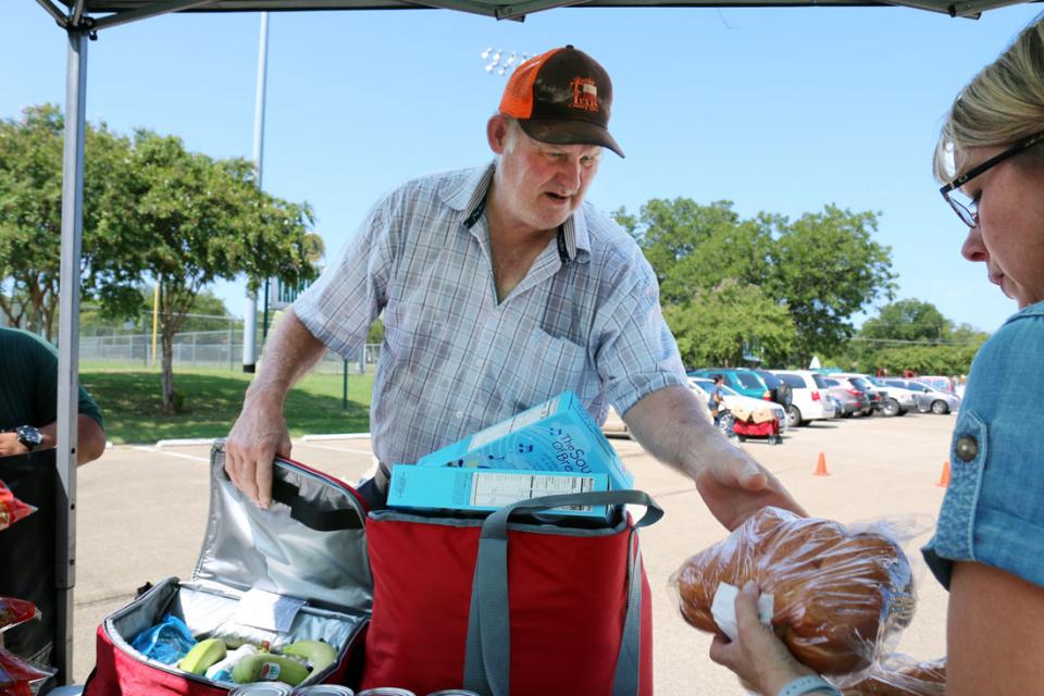 Family Gets Help at Mobile Food Pantry