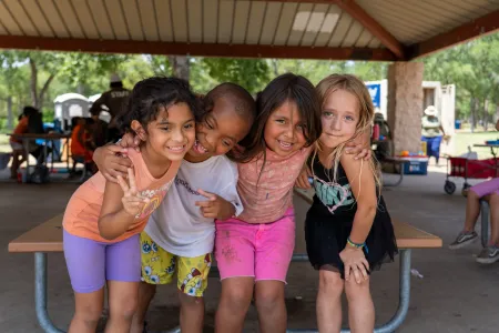 Kids at CTFB summer meal site at Garrison Park