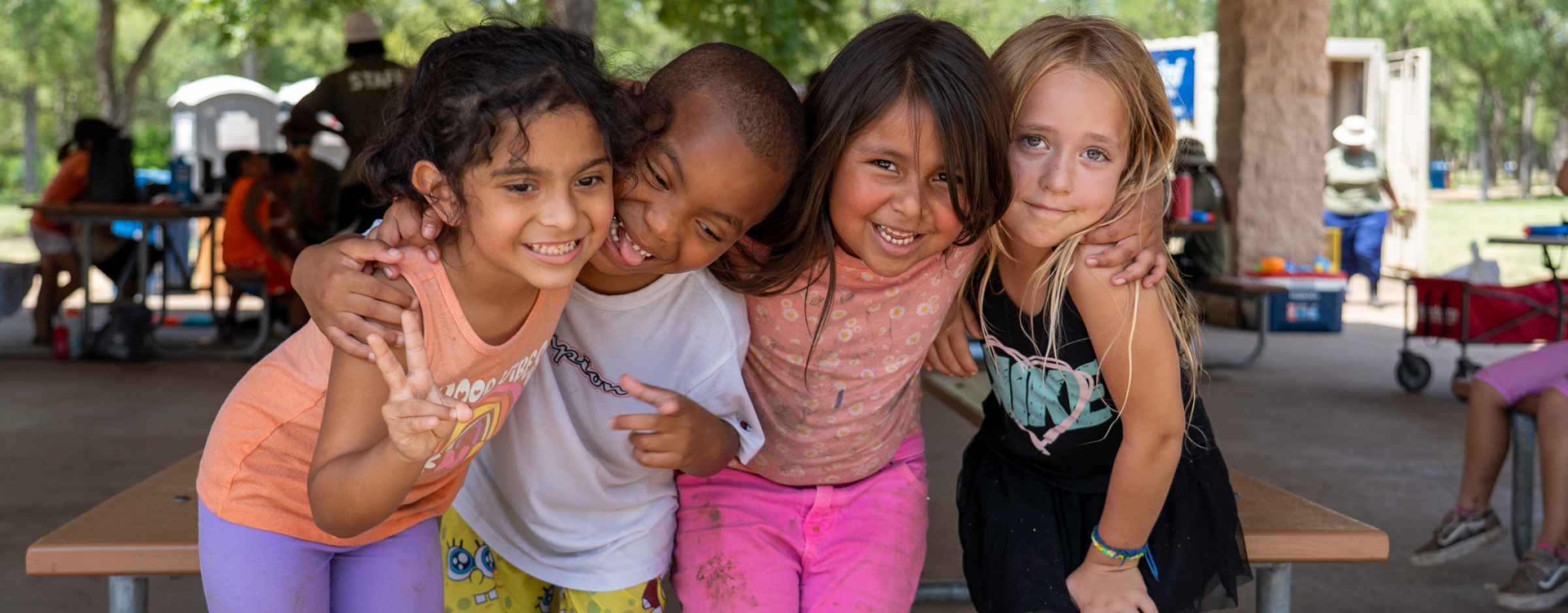 Kids at CTFB summer meal site at Garrison Park