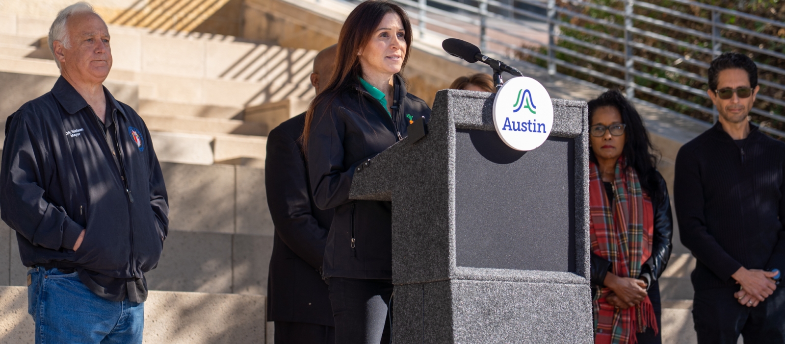 CTFB President speaking at City of Austin press conference