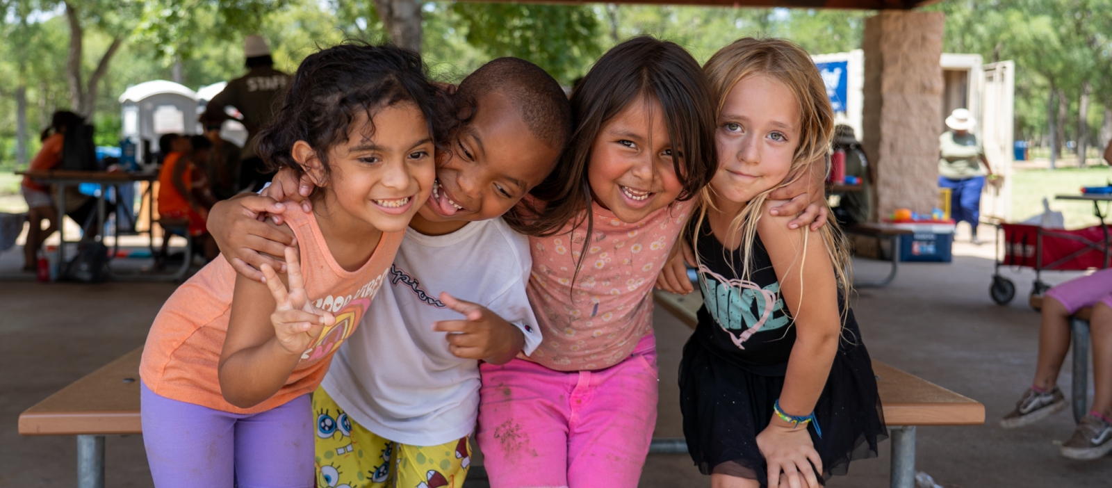 Kids at CTFB summer meal site at Garrison Park