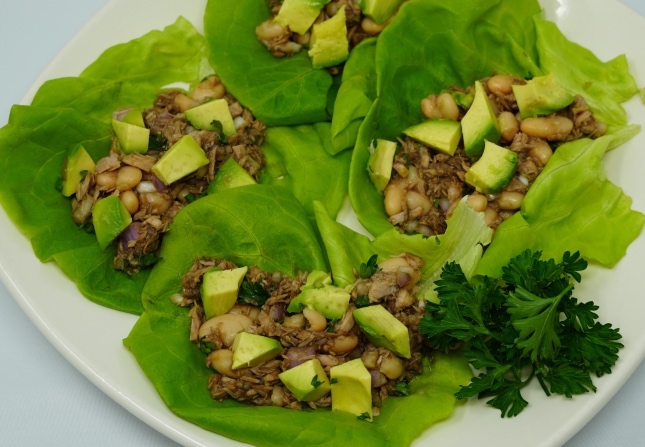 Canned Food Month Recipe: Tuna and White Bean Lettuce Wraps